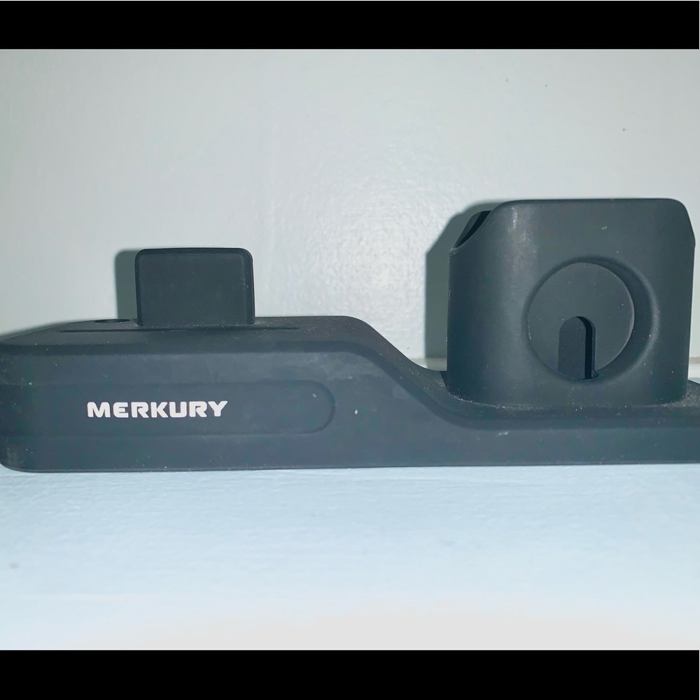 Phone, Apple Watch, and AirPods charging station